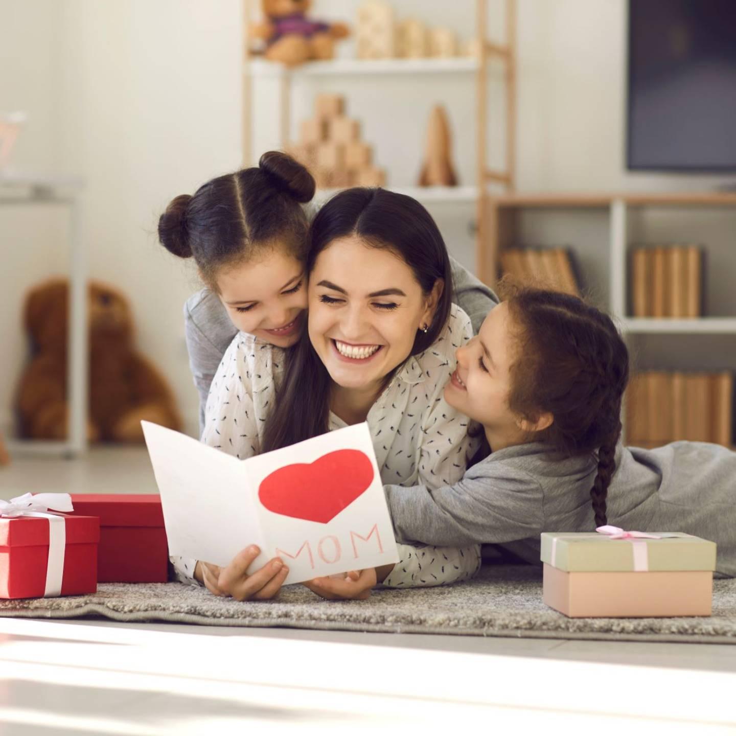 A mother and her children.